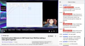maiamama a black woman livestreaming inside a twitch frame laughing and showing her video game code