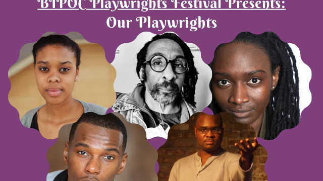 black playwrights on a purple background. perceptions theater