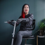 Elea Chang on scooter