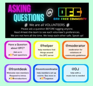 Asking Questions @ OFC One Free Community